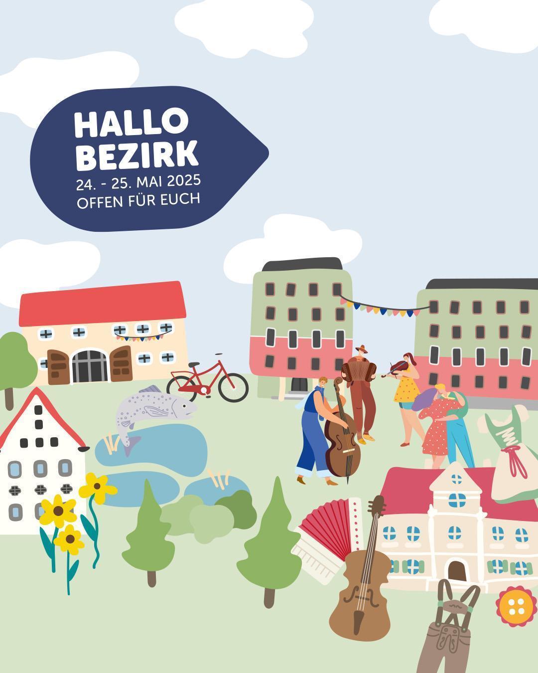 Zeichnung mit mehreren Fassaden von Bezirks-Einrichtungen